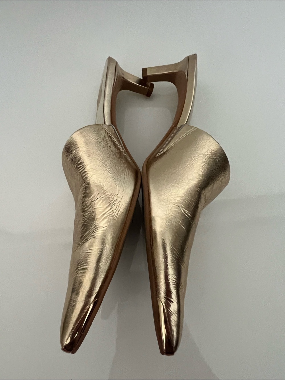 Dolce Vita Lexy Heeled Sandals Metallic Gold Leather Kitten Heel Mules US 6 $130 - Picture 6 of 11
